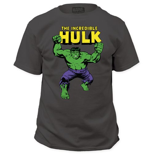 The Incredible Hulk Classic Comic Logo Gray T-Shirt